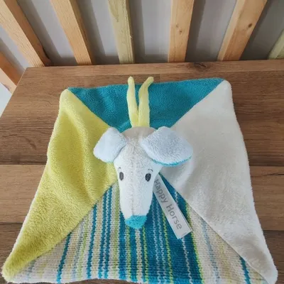 Souris happy horse bleu et jaune